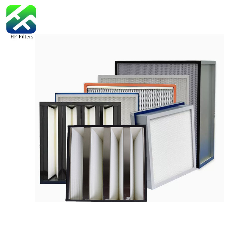 Plastic Frame Reputation First F6-F9 Middle Efficiency and H13 H14 HEPA Filter Combined V Bank Air Filters